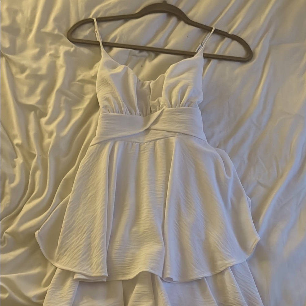 Elegant White Layered Dress
